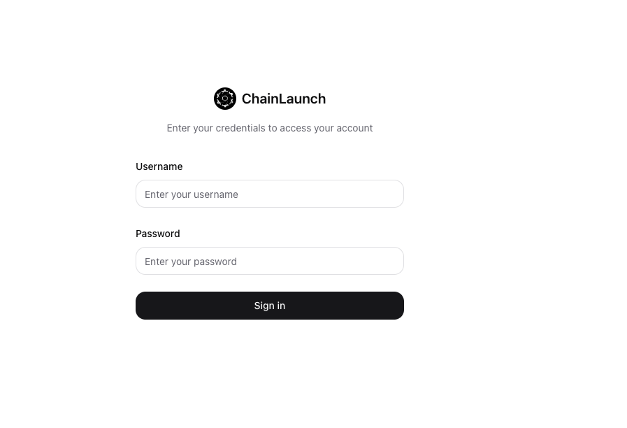 ChainLaunch Login